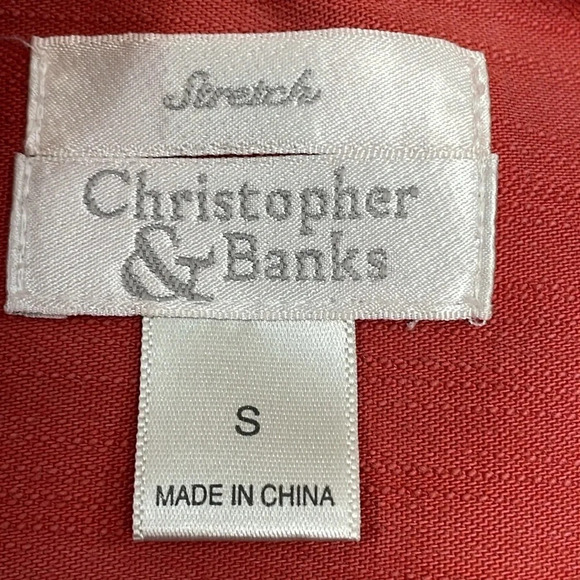 Christopher & Banks Stretch Denim Jean Jacket Salmon Orange S - Picture 3 of 14